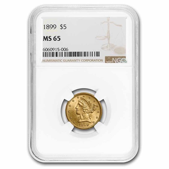 $5 Liberty Gold Half Eagle MS-65 NGC $5 Liberty Gold Half Eagle MS-65 NGC